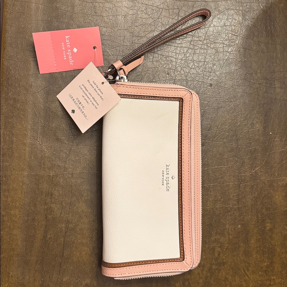 Kate Spade Pink and Cream Wristlet Wallet